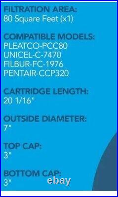 Fits Pentair Clean & Clear Plus 320 PCC80 FC-1976 C-7470 Filter Cartridge
