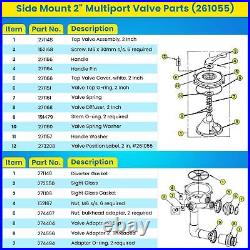 For Pentair 261055 Multiport Valve 2 Inch for Triton II Sand & Quad D. E. Filters