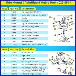 For Pentair 261152 2 Threaded Multiport Valve FNS Nautilus Plus Sand DE Filters