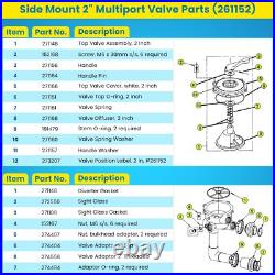 For Pentair 261152 Multiport Valve Kit 2 for FNS, FNS Plus Filters