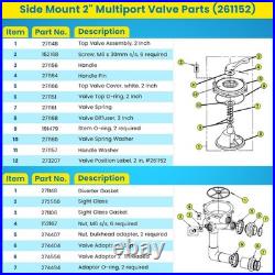 For Pentair 2 Multiport Valve 261152 FNS FNS Plus NSP Pool Spa D. E. Filters