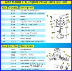 For Pentair 2 Multiport Valve 261152 FNS FNS Plus NSP Pool Spa D. E. Filters