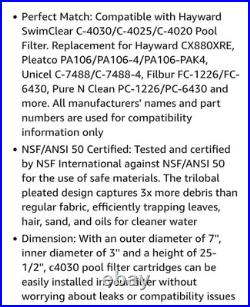 Future Way C4030 Pool Filter Cartridge Replacement For Hayward SwimClear 4-Pack