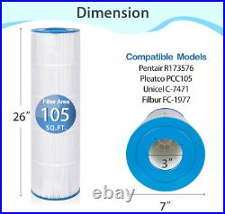 Future Way Pool Filter Cartridges for Pentair CCP420 / Pleatco PCC105 4 Pack