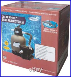 Great White Sand Filter System with 1 Horsepower HP Dual 2 Speed Pump for Above Great White Sand Filter System with 1 Horsepower HP Dual 2 Speed Pump for Above