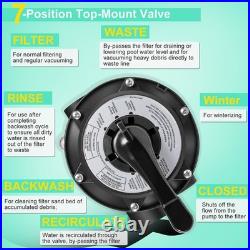 Hayward SP0714T Vari-Flo Control 1-1/2 FIP Top Mount Multiport Valve Spx0714BA