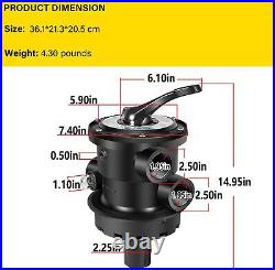 Hayward SP0714T Vari-Flo Control 1-1/2 FIP Top Mount Sand Filter Multiport Valve