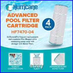 Hurricane 4 Pack HF7470-04 Advanced Pool and Spa Filter Cartridge Replacement