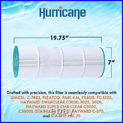Hurricane Advanced Pool Filter Cartridge for C-7483, PA81-4-M, FC-1225 (4 Pack)