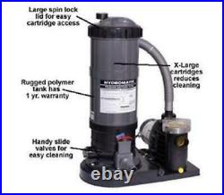 Hydro 120 Sq Ft Cartridge Filter System with 1.5 HP Pump for Above Ground Pool