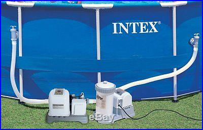 INTEX 1500 GPH Filter Pump & Krystal Clear Saltwater Pool Chlorinator w/ GFCI