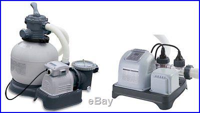 INTEX 1600 GPH Krystal Clear Sand Filter Pool Pump & Saltwater System