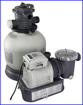 INTEX 1600 GPH Krystal Clear Sand Filter Pool Pump & Saltwater System