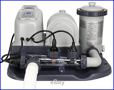 INTEX Krystal Clear Saltwater System Pool Chlorinator & 1200 GPH Pump with GFCI