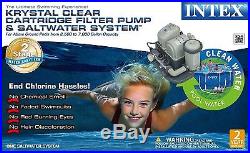 Intex 120V Krystal Clear Saltwater System Pool Chlorinator & Filter Pump 28671EG