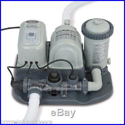 Intex 120V Krystal Clear Saltwater System Pool Chlorinator & Filter Pump 28673EG