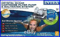 Intex 120V Krystal Clear Saltwater System Pool Chlorinator & Filter Pump 28673EG