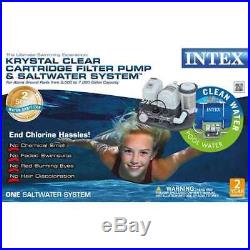 Intex 120V Krystal Clear Saltwater System Pool Chlorinator & Filter Pump (Used)