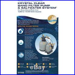 Intex 120V Krystal Clear Sand Filter Pump & Saltwater System CG-28679 with E. C. O