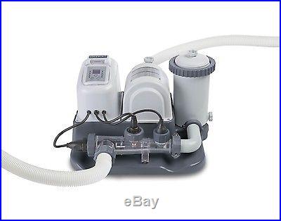 Intex Krystal Clear 1200 GPH Filter Pump Saltwater System Pool Chlorinator GFCI