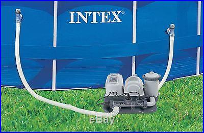 Intex Krystal Clear 1200 GPH Filter Pump Saltwater System Pool Chlorinator GFCI