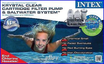 Intex Krystal Clear 1200 GPH Filter Pump Saltwater System Pool Chlorinator GFCI