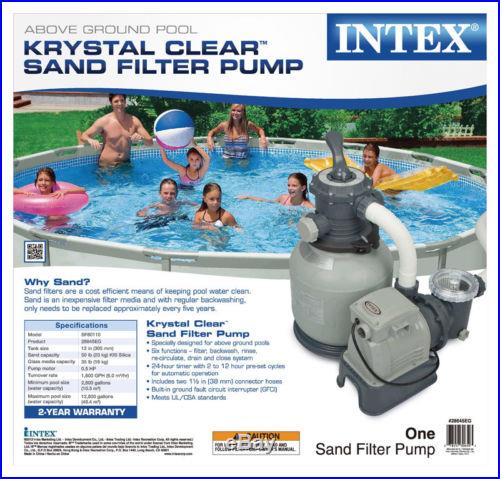 Intex Krystal Clear 12 Sand Filter Pump For Aboveground Swimming Pool 28645EG