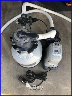 Intex Krystal Clear 1500 GPH Sand Filter Pump Saltwater System with E. C. O. El