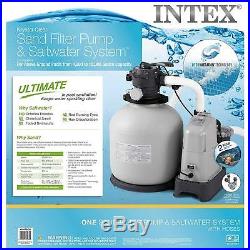 Intex Krystal Clear 2150 GPH Sand Filter Pump & Saltwater System with E. C. O. El