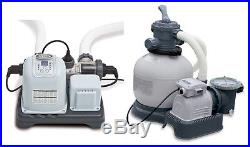 Intex Krystal Clear 2800 GPH Sand Filter Pump & 15000 Gal Saltwater Chlorinator