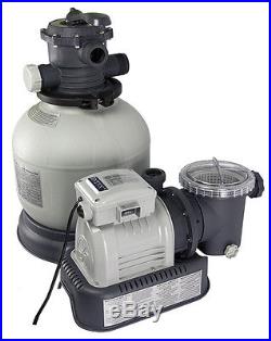 Intex Krystal Clear 2800 GPH Sand Filter Pump & 15000 Gal Saltwater Chlorinator