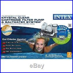 Intex Krystal Clear Cartridge Filter Pump & Saltwater System with E. C. O