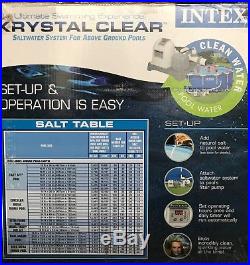 Intex Krystal Clear Deluxe Saltwater System for above ground pools FREE SHIP