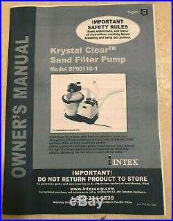 Intex Krystal Clear Sand Filter Pump for Above Ground Pools, 10-inch, 110-120V w
