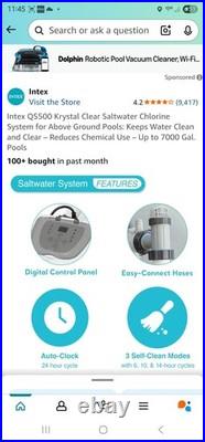 Intex QS500 Krystal Clear Saltwater Syste. Model Number 26667ES Works Great Intex QS500 Krystal Clear Saltwater Syste. Model Number 26667ES Works Great