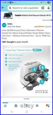 Intex QS500 Krystal Clear Saltwater Syste. Model Number 26667ES Works Great Intex QS500 Krystal Clear Saltwater Syste. Model Number 26667ES Works Great