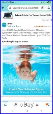 Intex QS500 Krystal Clear Saltwater Syste. Model Number 26667ES Works Great Intex QS500 Krystal Clear Saltwater Syste. Model Number 26667ES Works Great