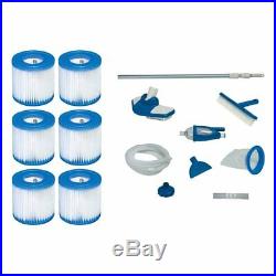 Intex Swimming Pool Type H Filter Cartridge (6 Pack) & Deluxe Maintenance Kit