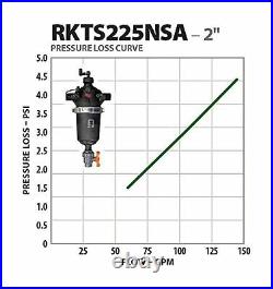 IrrigationKing RKTS225NSA Semi-Automatic T Screen Filter, 120 Mesh, 110 GPM, 2