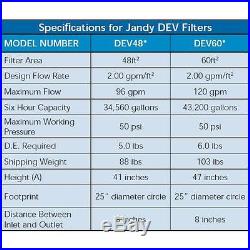 Jandy DEV60 Series DE 60 sq. Ft. In Ground Pool Filter