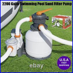 Large Above Ground Swimming Pool Sand Filter Pump 2200 Gallon 58500E US