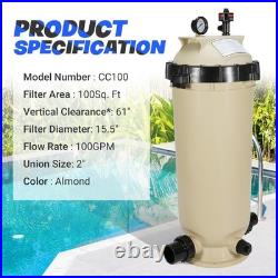 Loosoo Single Cartridge Pool Filter Pump Assembly 160316 100 Square Feet 100 GPM Loosoo Single Cartridge Pool Filter Pump Assembly 160316 100 Square Feet 100 GPM