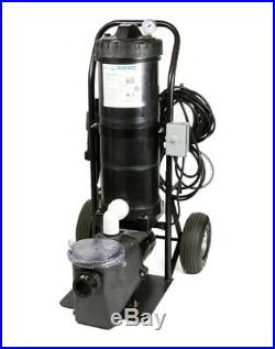 MINI PORTABLE VACUUM SYSTEM with a 100 square foot cartridge and 1HP Pool Pump