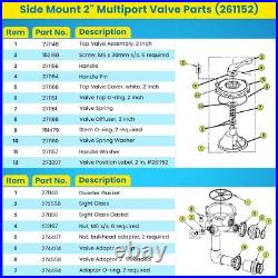 Multiport Valve Kit for 261152 Pentair 2'' Threaded FNS, FNS Plus D. E. Filters