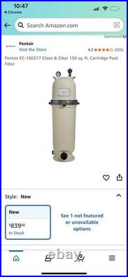 NEW! 160317 Single Cartridge Pool Filter Pump Assembly-150 Square Feet 150 GPM