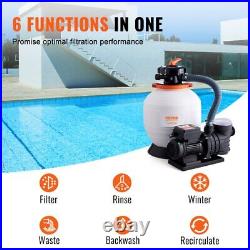 New Sand Filter Above Ground with 3/4HP Pool Pump 3000GPH Flow 14 6-Way Valve