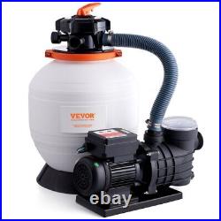 New Sand Filter Above Ground with 3/4HP Pool Pump 3000GPH Flow 14 6-Way Valve