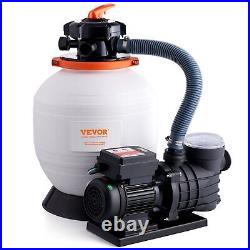 New Sand Filter Above Ground with 3/4HP Pool Pump 3000GPH Flow 14 6-Way Valve