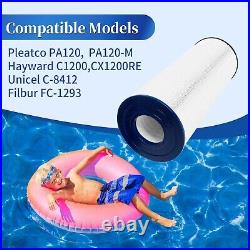 PA120 Pool Filter Cartridge Compatible with Hayward C1200, Unicel C-8412, 2 Pack