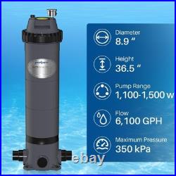 POOLPURE PFT-AF100 Cartridge Pool Filter Tank&Element for Above & Inground Pools